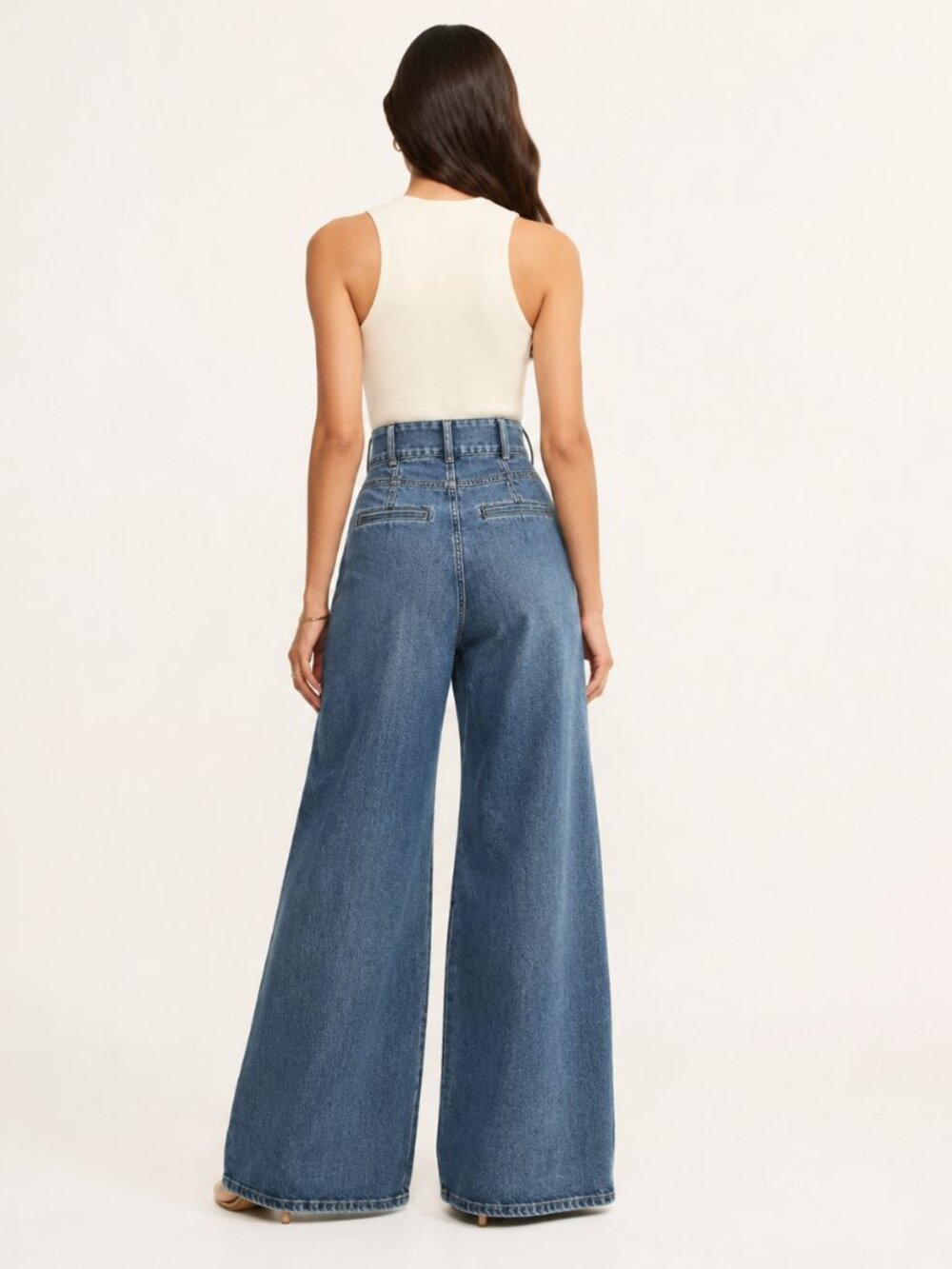 L’AGENCE Lorenza High Rise Palazzo Wide Leg Jeans Newmark Size 26 - Picture 2 of 3